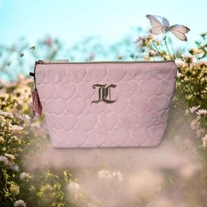 NEW Juicy Couture Velour Pink  Women's Cosmetic/Travel Bag 13''x7.5"  NWT